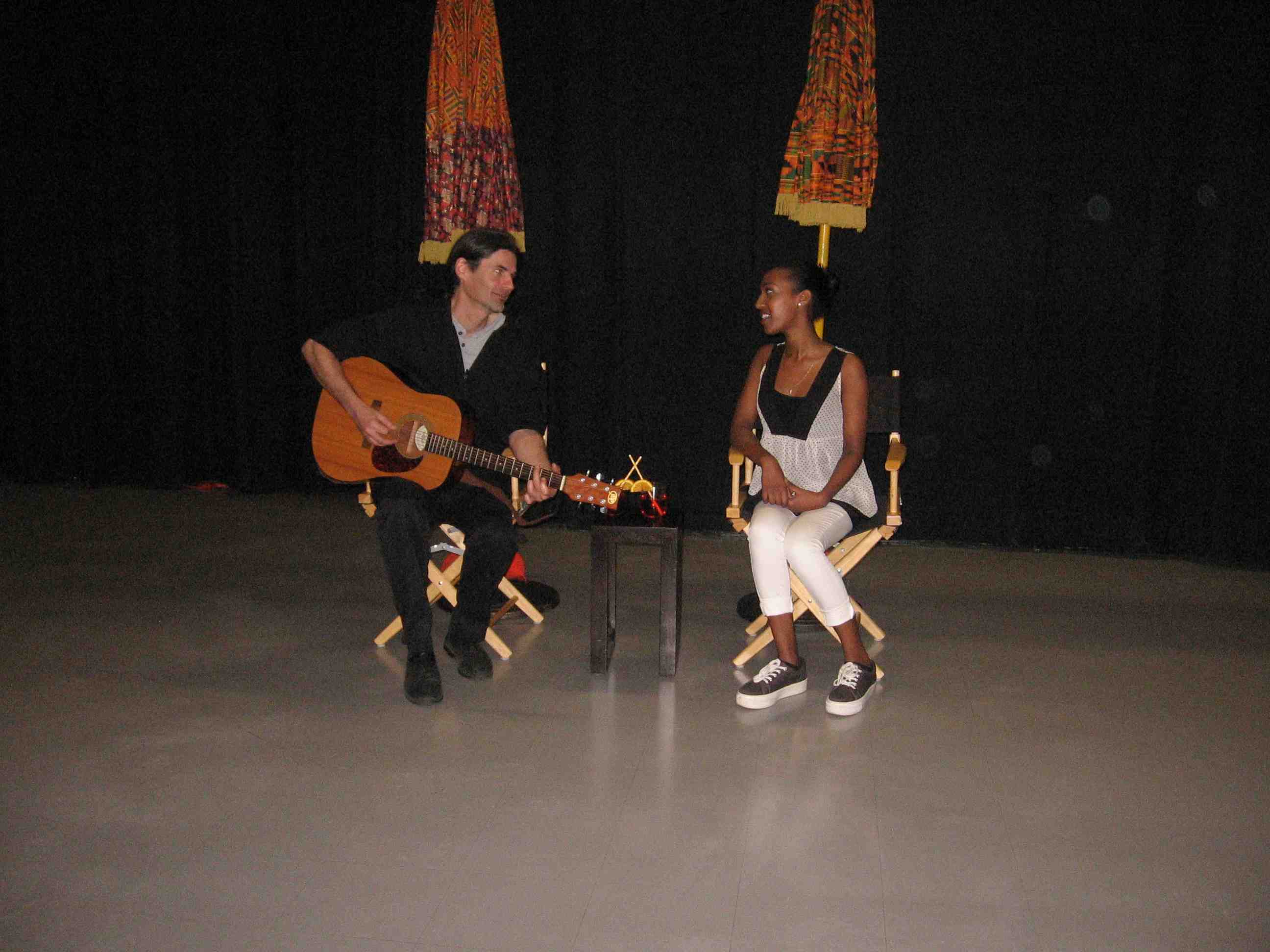 rehearsal from Act 2, Grandpa singing with guitar